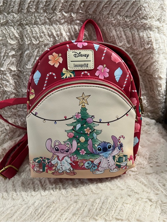 Disney Loungefly Lilo & Stitch Christmas Mini Backpack Holiday Stitch & Angel Pj main image 10